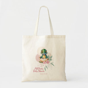 Baby Alligator Hatching Floral Baby Shower Tote Bag