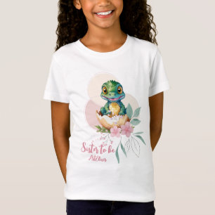 Baby Alligator Hatching Floral Sister T-Shirt