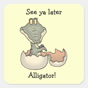 Baby Alligator Hatching from Egg Stickers