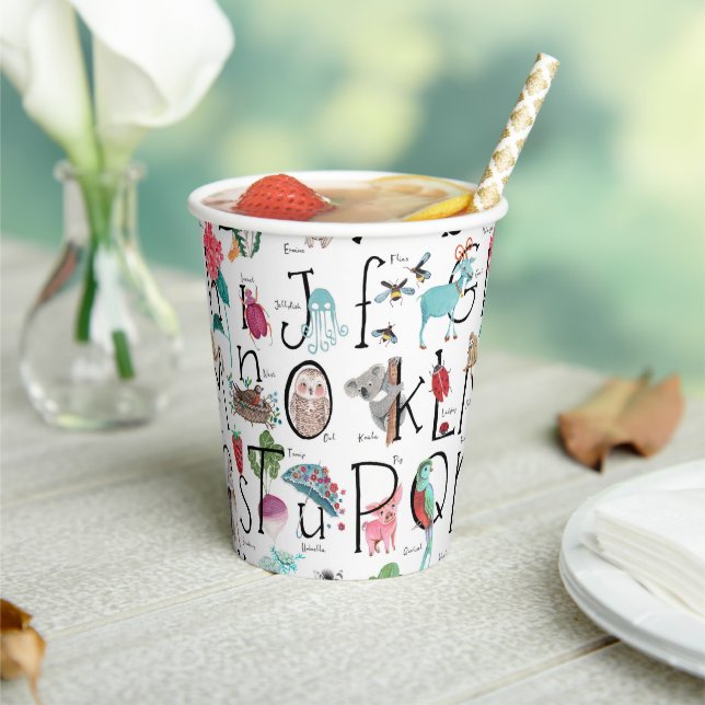 Baby Alphabet ABC Baby Shower Invitation Paper Cups (Insitu)
