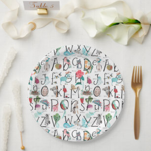 Baby Alphabet ABC Baby Shower Invitation Paper Plate