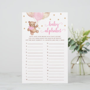 Baby Alphabet ABC Game Baby Shower Teddy Bear