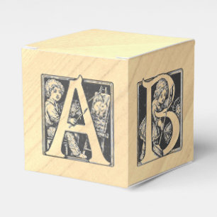 BABY Alphabet Block Wooden Vintage Favor Box