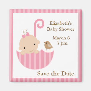 Baby and Bird in Umbrella Magnet