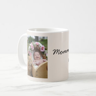 Baby and Cat Photo, Cradle, Flowers Coffee Mug