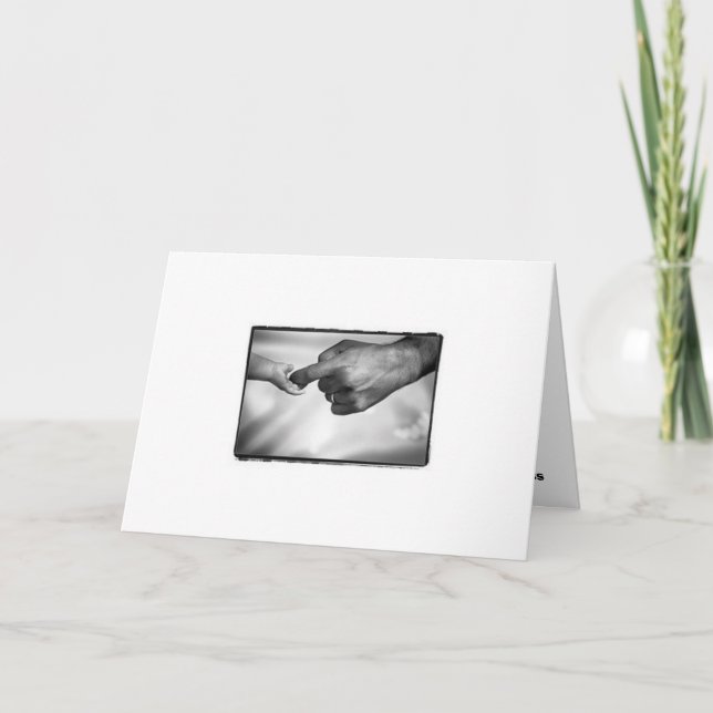 baby and dad in hand card (Front)