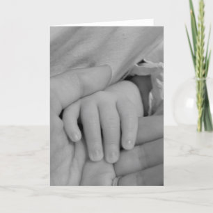 Baby and Daddy Holding Hands Card