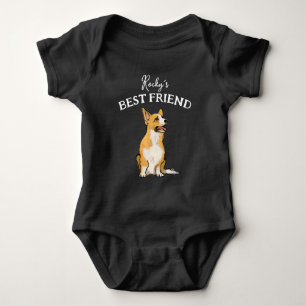 Baby and furry buddy, best friends bodysuit