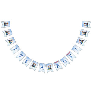 Baby and German Shepherd Boy's Baby Shower Bunting