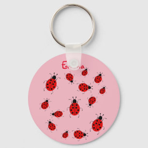 Baby and Kids, cute ladybugs, personalised Key Ring