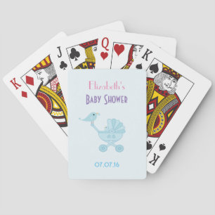 Baby and Mummy Bluebirds Shower Favour Playing Cards