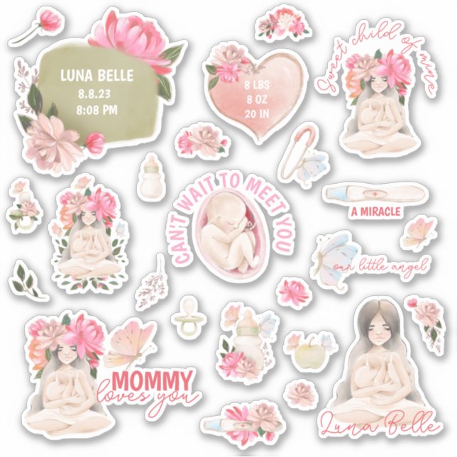 Baby and Pregnancy Vinyl Stickers (Front)