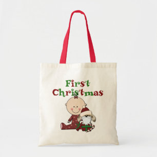 Baby and Santa Dog T-shirts Tote Bag