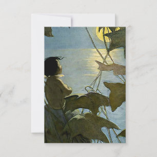 “Baby and the Moon” by Jessie Willcox Smith Thank You Card