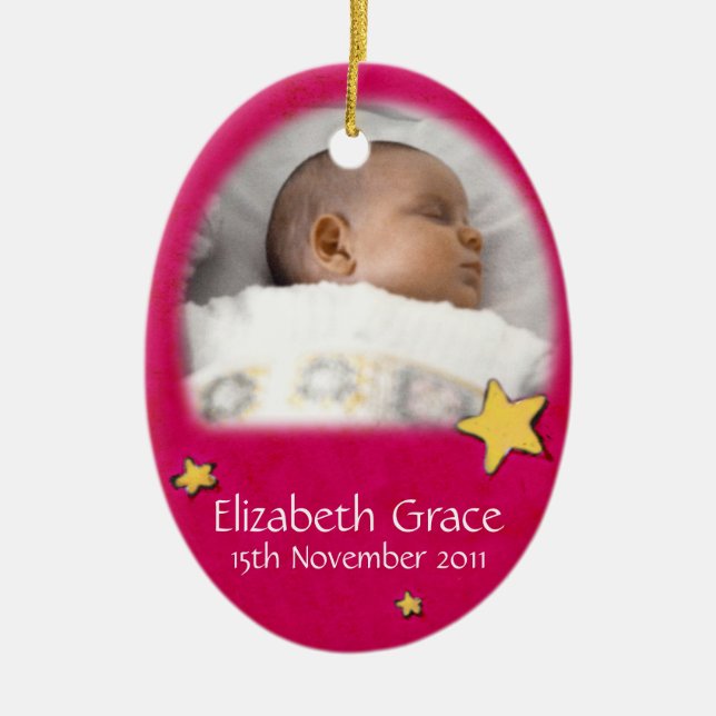 Baby angel Christmas red ornament own photo (Front)