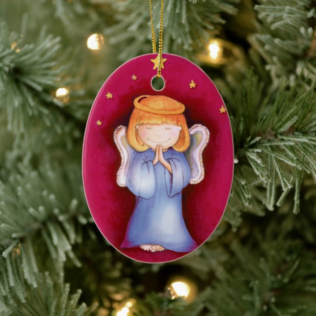Baby angel Christmas red ornament own photo (Tree)