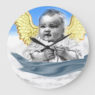 baby Angel designs Large Clock