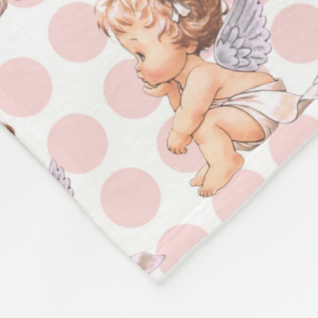 Baby Angel girl fleece number three Blanket (Corner)