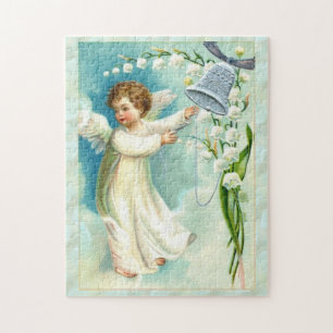 Baby Angel With Blue Bell  Jigsaw Puzzle