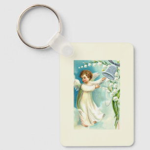 Baby Angel With Blue Bell Key Ring