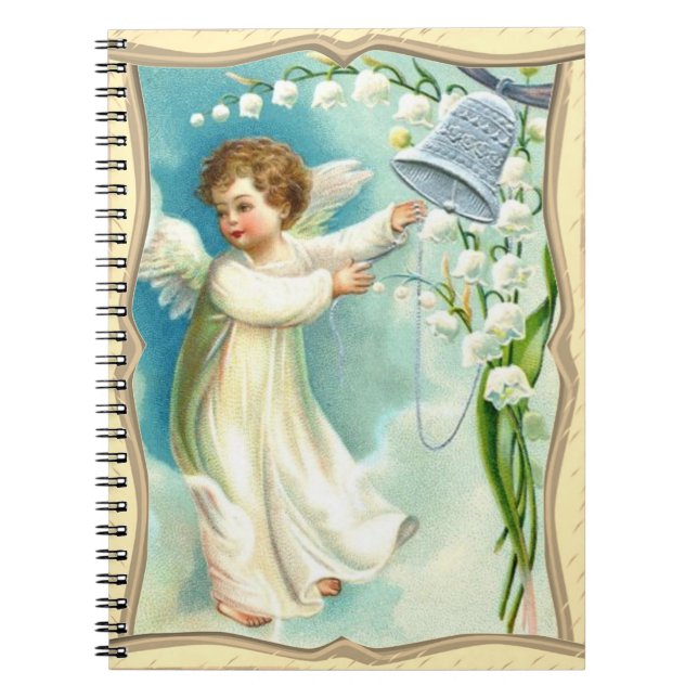 Baby Angel With Blue Bell  Notebook (Front)