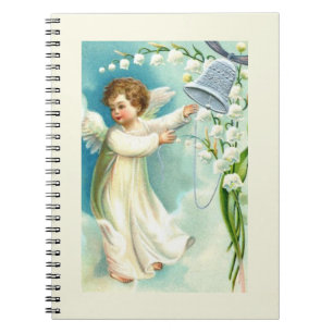 Baby Angel With Blue Bell  Notebook