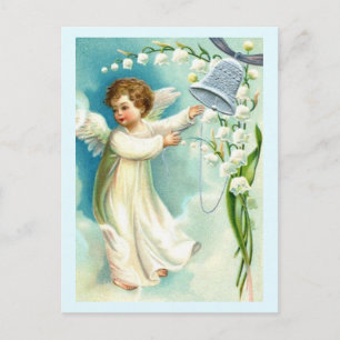 Baby Angel With Blue Bell Postcard