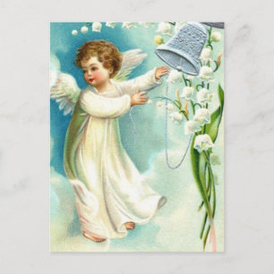 Baby Angel With Blue Bell Postcard