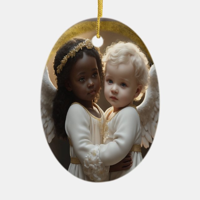 baby angels ceramic tree decoration (Front)
