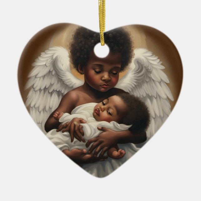 baby angels ceramic tree decoration (Front)