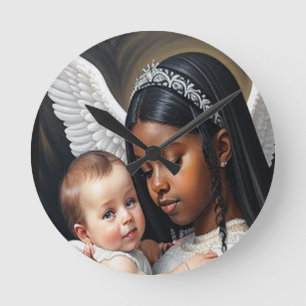 baby Angels Round Clock