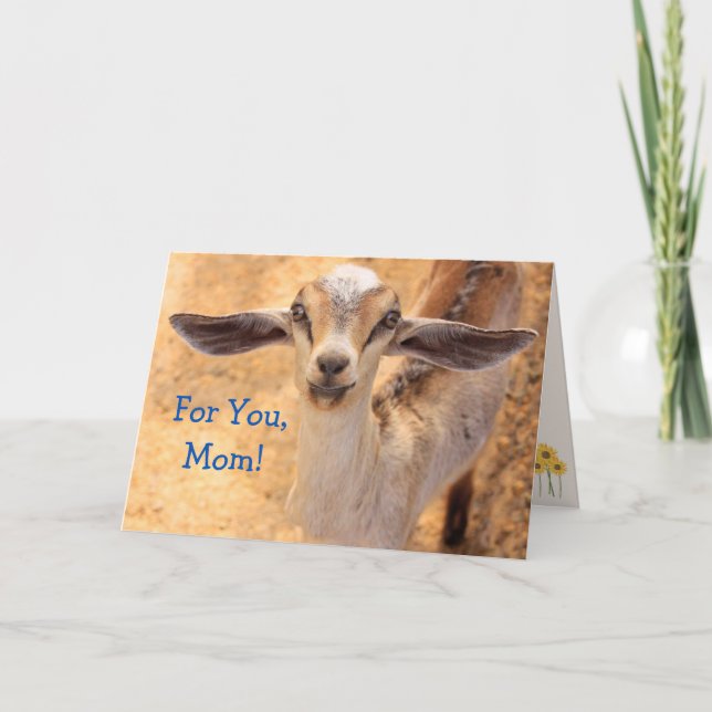 Baby Animal Goat Mother's Day Card (Front)
