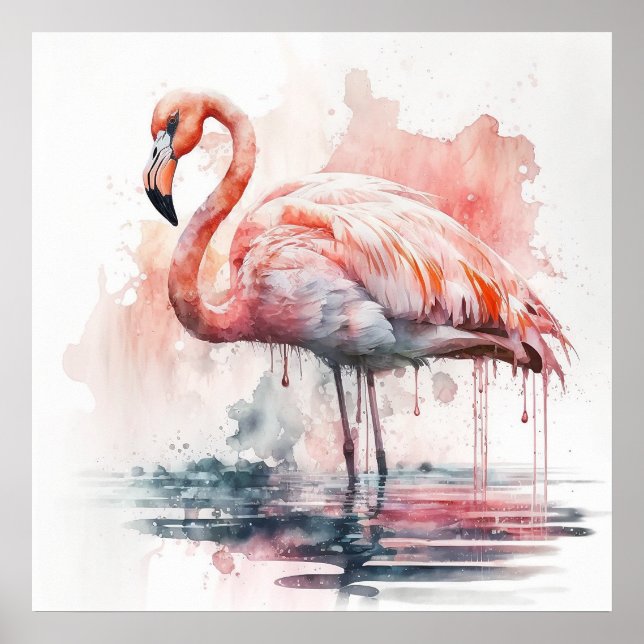 Baby Animal Prints for Nursery, flamingo poster (Front)