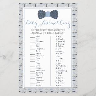 Baby Animal Quiz Baby Shower Game Flyer