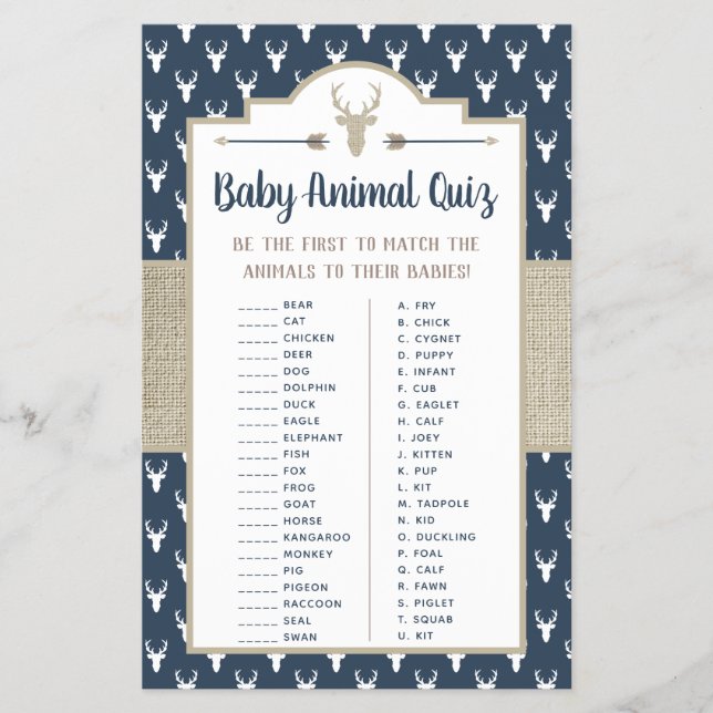 Baby Animal Quiz, Woodland Deer Flyer (Front)