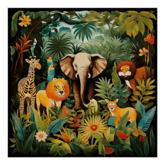Baby Animal Safari Print for a nusery/child's room