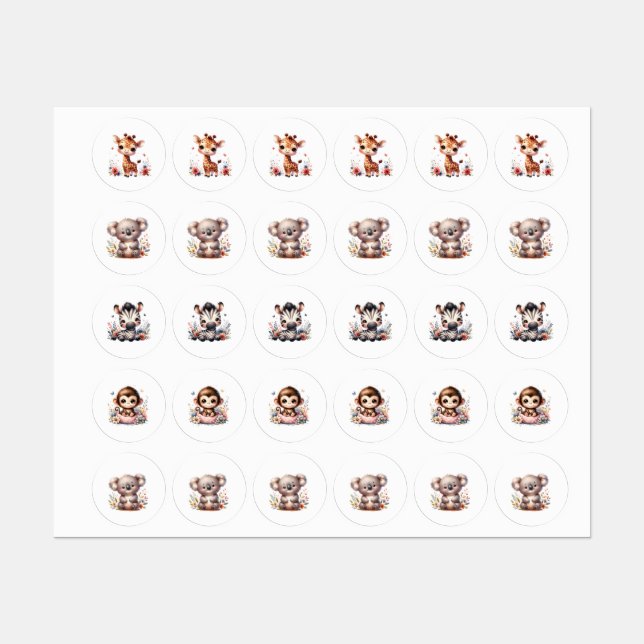 Baby Animal Stickers (Sheet)