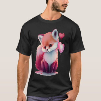 Baby Animal Valentine's Day Animal Animal Fox T-Shirt