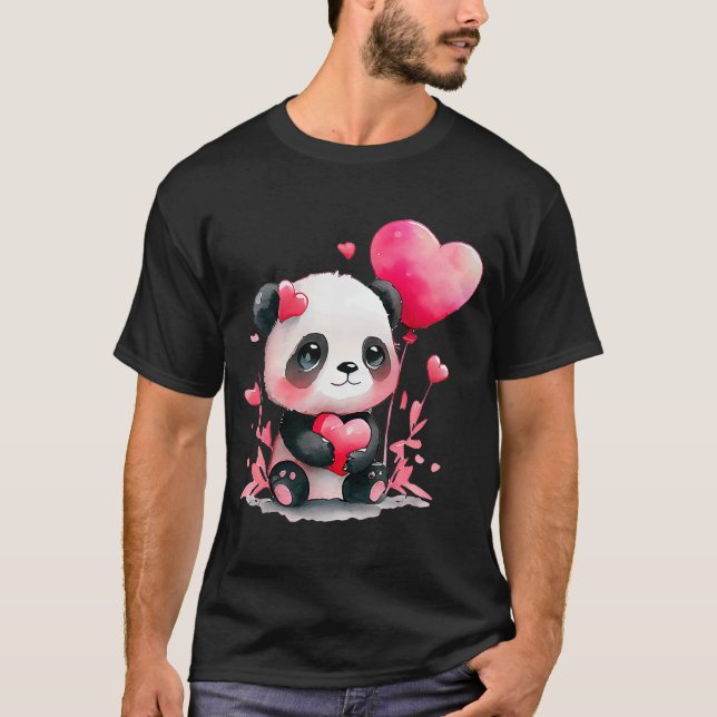 Baby Animal Valentine's Day Animal   Animal Panda T-Shirt (Front)