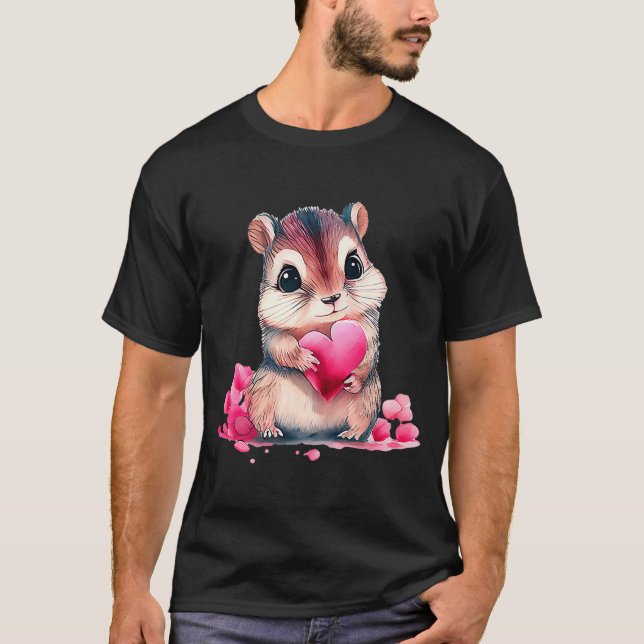 Baby Animal Valentine's Day Animal   Cute Hamster T-Shirt (Front)