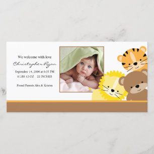 Baby Animals Baby Photo Birth Annoucement Announcement