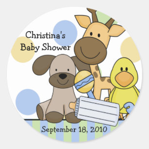 Baby Animals Baby Shower Sticker