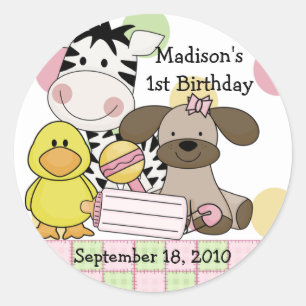 Baby Animals Baby Shower Sticker