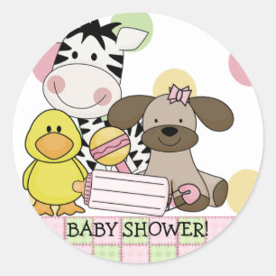 Baby Animals Baby Shower Sticker