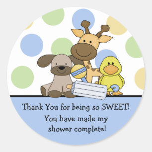 Baby Animals Baby Shower Thank You Sticker