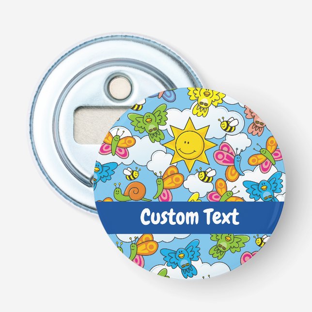 Baby Animals Background Bottle Opener (Front)
