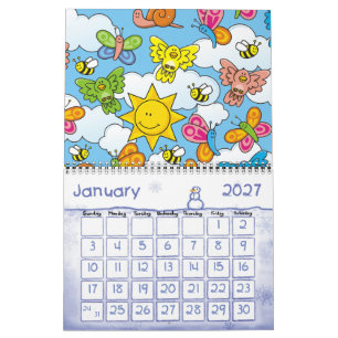 Baby Animals Background Calendar
