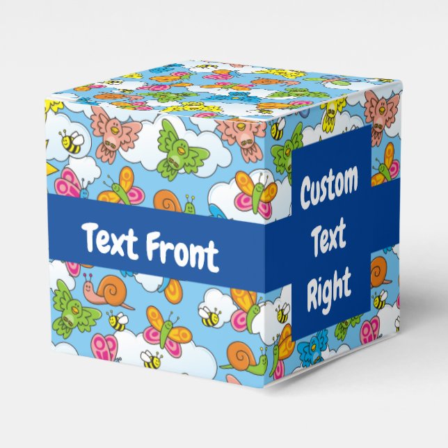 Baby Animals Background Favour Box (Front Side)