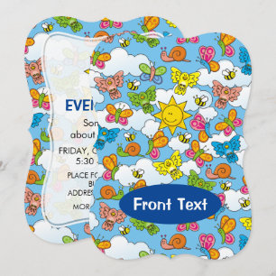 Baby Animals Background Invitation