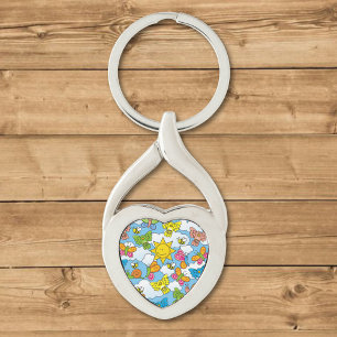 Baby Animals Background Key Ring